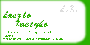 laszlo kmetyko business card