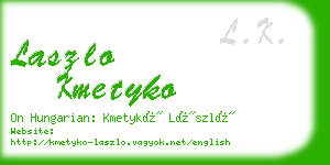 laszlo kmetyko business card